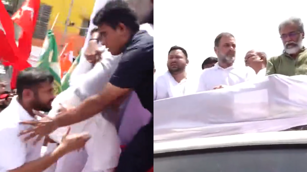 Snubbed? Security stops Pappu Yadav, Kanhaiya Kumar from entering Rahul, Tejashwi’s van – Watch video