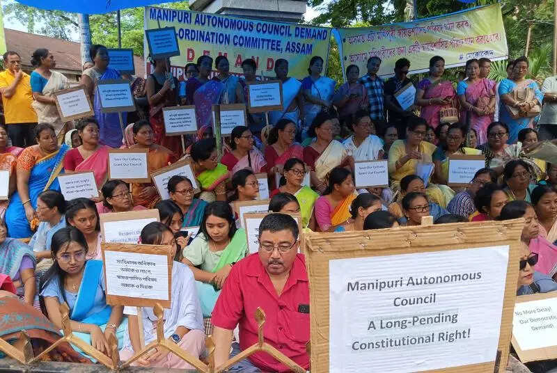 Meiteis protest in Silchar demanding autonomous council