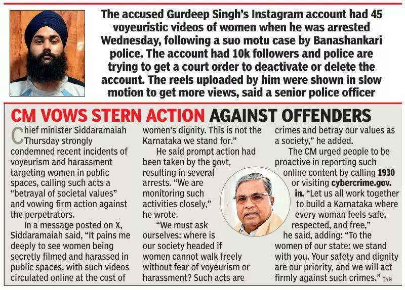 Youth held for posting voyeuristic videos of women walking on Bengaluru streets