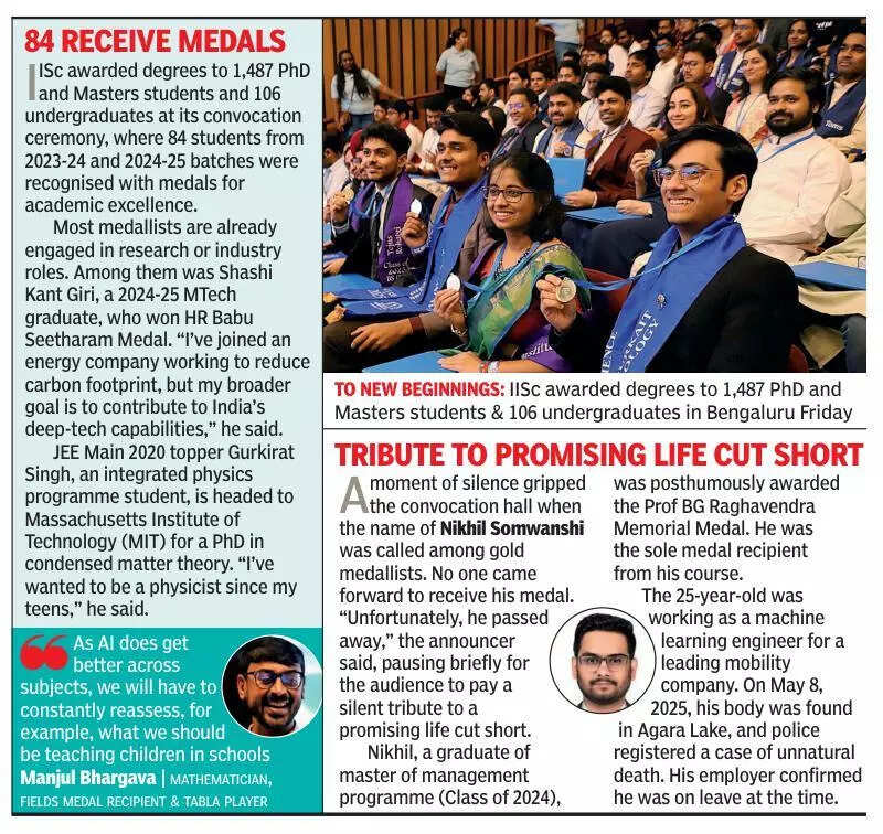 AI will soon solve UG science, maths problems: Manjul Bhargava at IISc convocation in Bengaluru