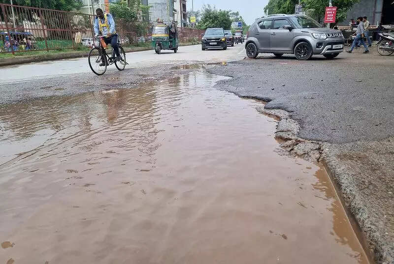 Cracks to craters: Roads come undone in monsoon’s first downpour in Gurgaon