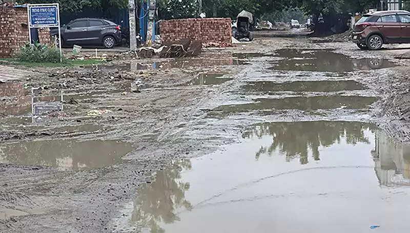 Five months on, road dug up for work on sewer network still not repaired in Sector 9A