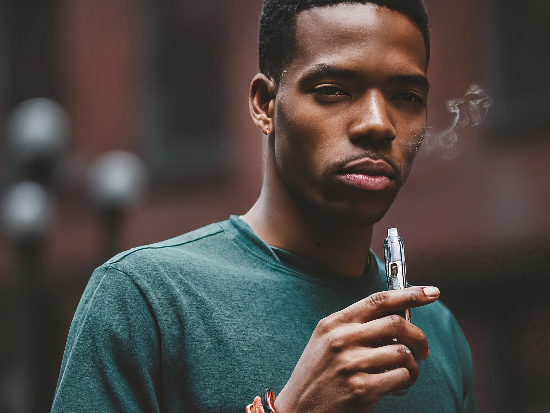 Exhaling Vapor in the City