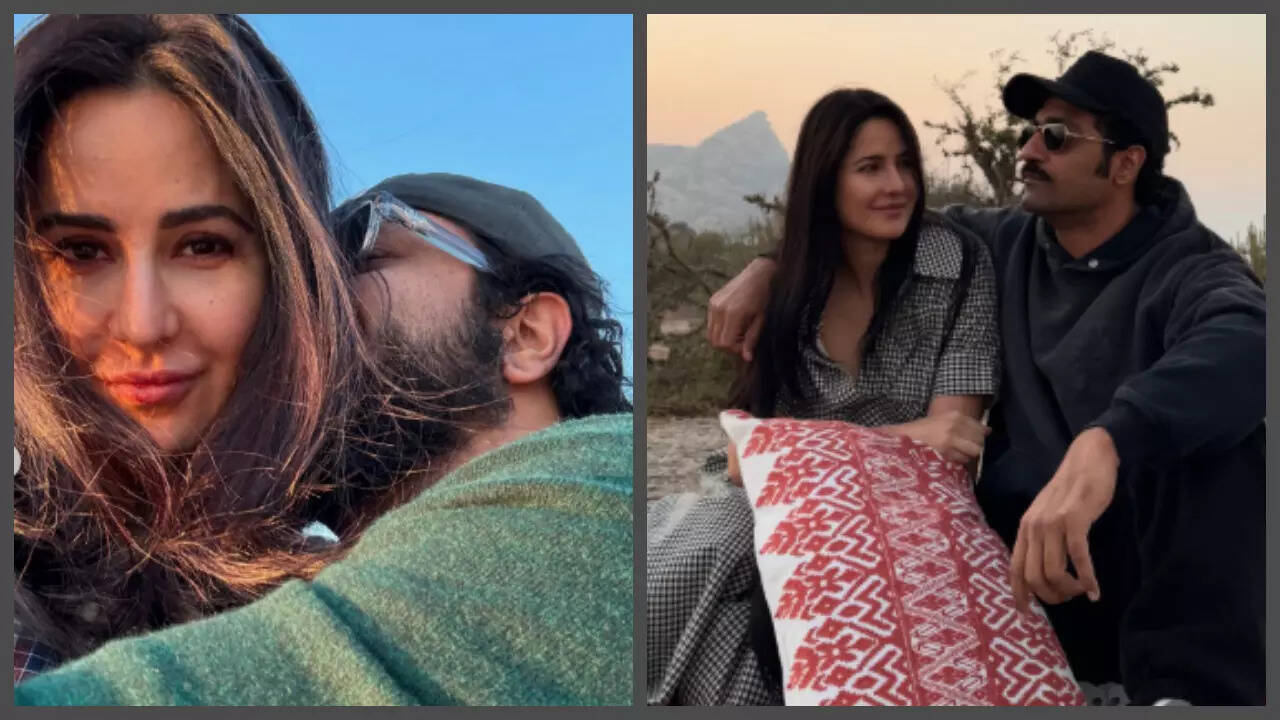 Vicky kisses b'day girl Katrina as he shares UNSEEN pics with her