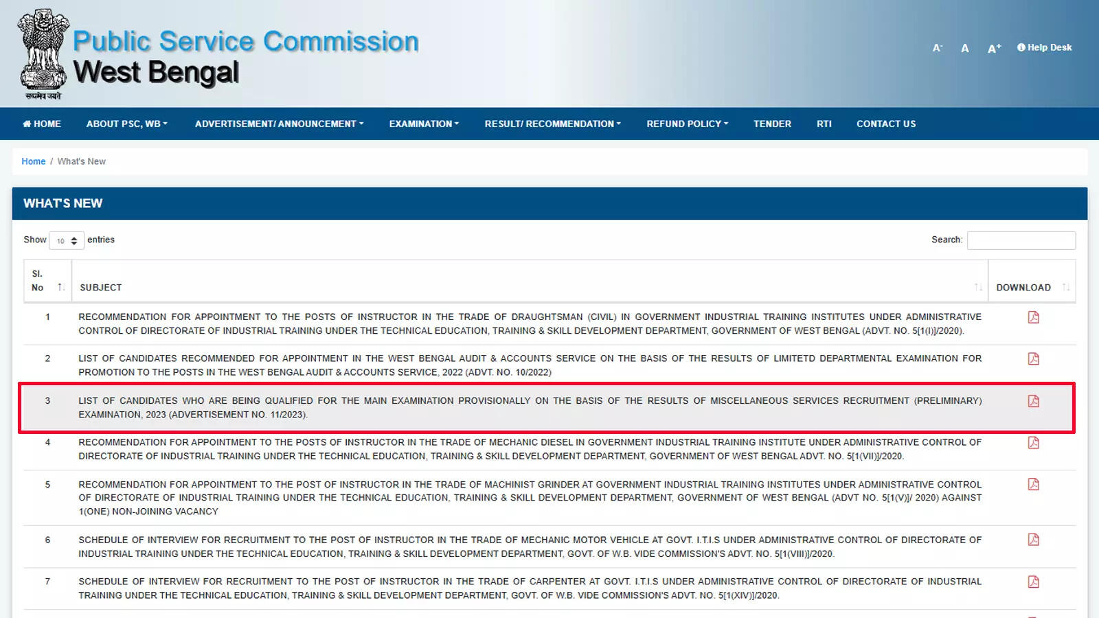 WBPSC miscellaneous preliminary result 2025 out at psc.wb.gov.in, 10,229 candidates qualify for mains