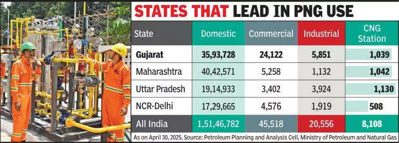 Gujarat tops in domestic PNG adoption against non-Ujjwala LPG connections