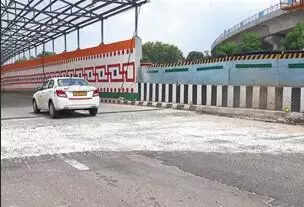 Construction work leaves uneven patches on Dwarka eway tunnel on Gurgaon side