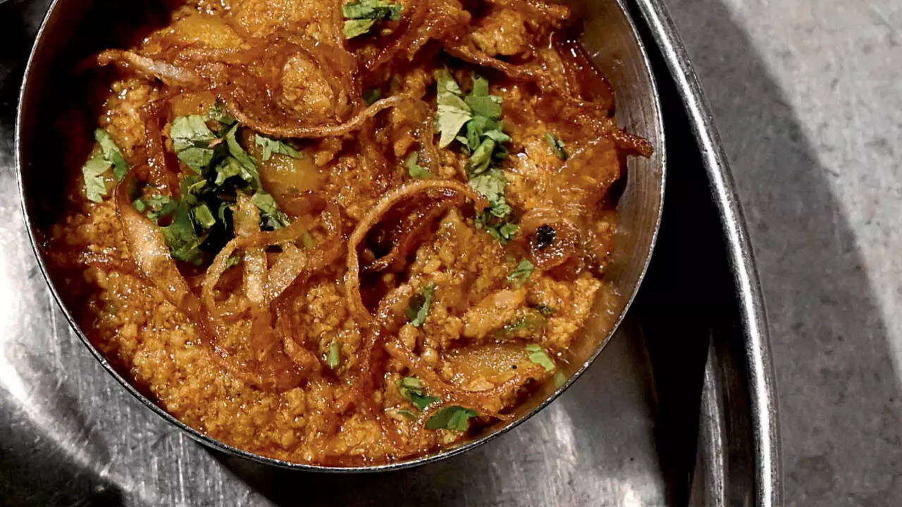 Achraj, prepared by chef Sadaf Hussain as a part of a five-course mango-forward dinner