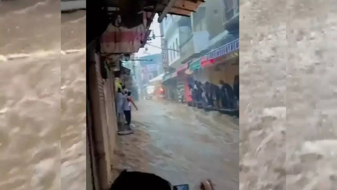 Watch video: Ajmer floods sweep away bikes, carts and even people; red alert in multiple Rajasthan districts​