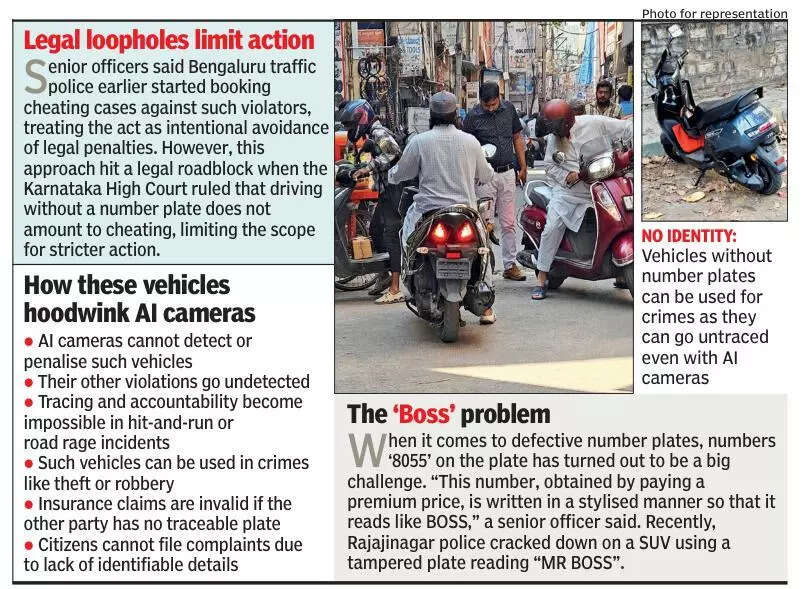 Rising safety concern: 6,580 number plate violations by bikes registered in Bengaluru this year