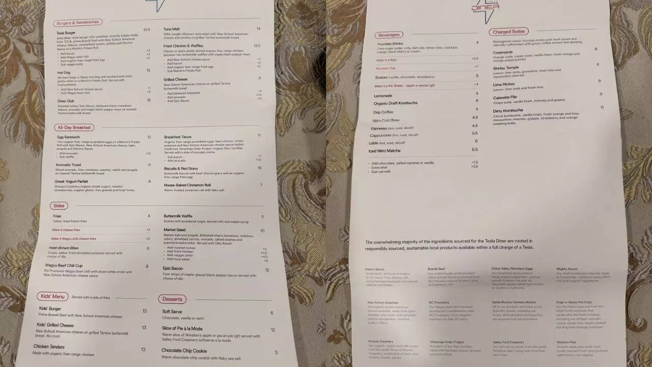 What's on the menu in Elon Musk's Tesla Diner?