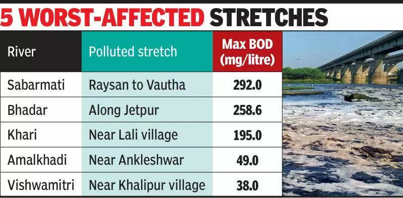 Sabarmati most polluted river stretch in state