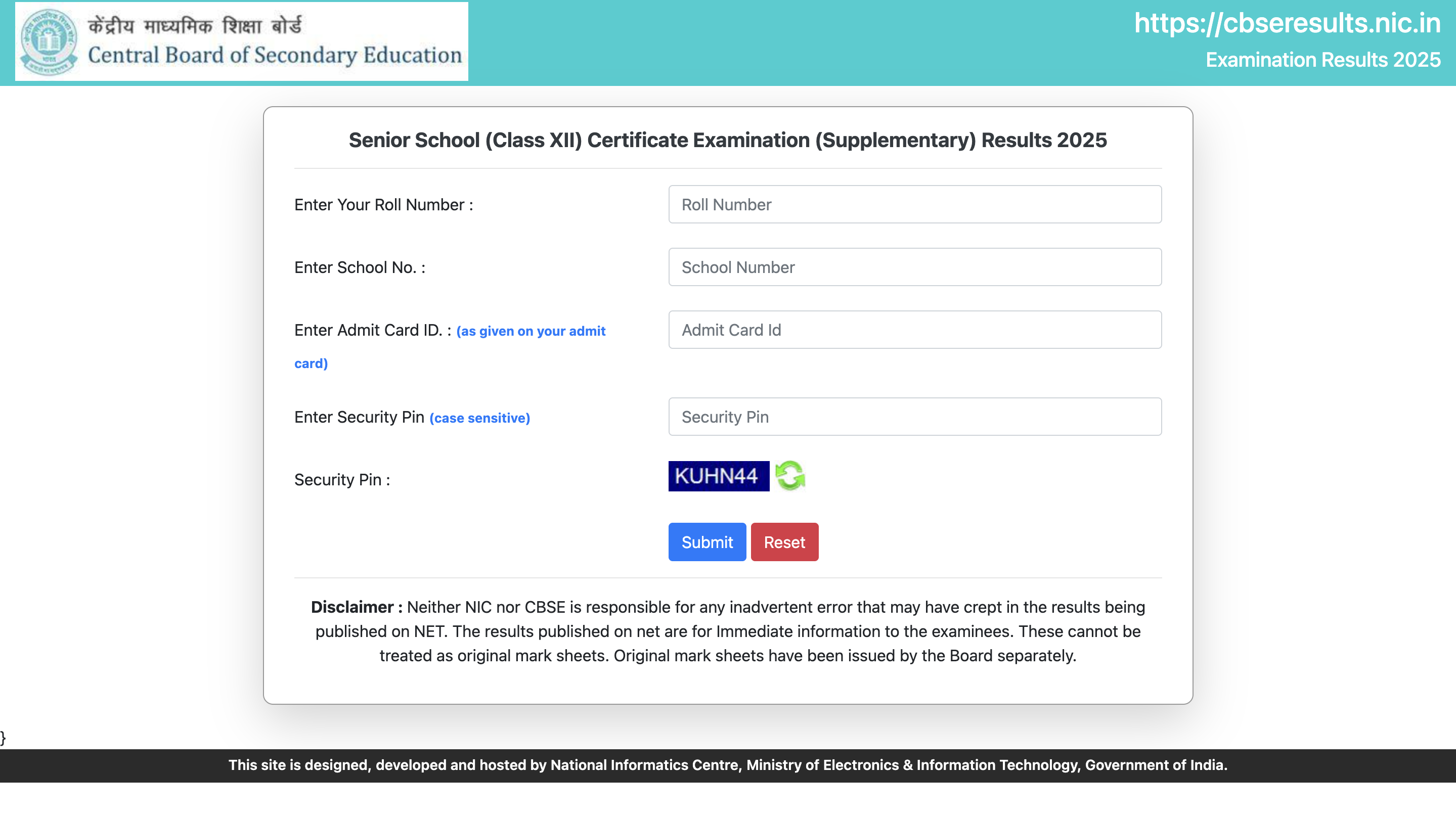 CBSE class 12 supplementary results 2025 declared