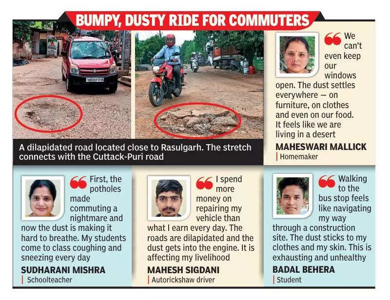 Potholes, dust on many city stretches turn driving into nightmare