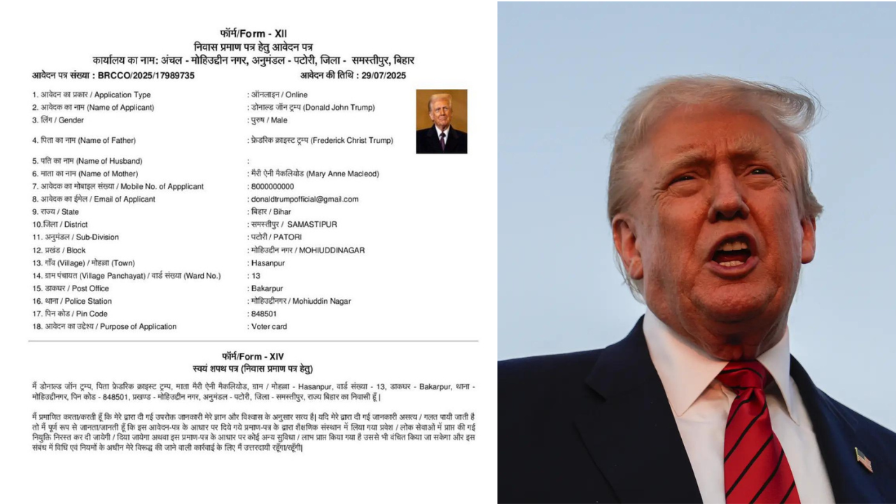 ‘Diabolical attempt to impact SIR’: Fake certificate names Donald Trump a Bihar local; FIR lodged