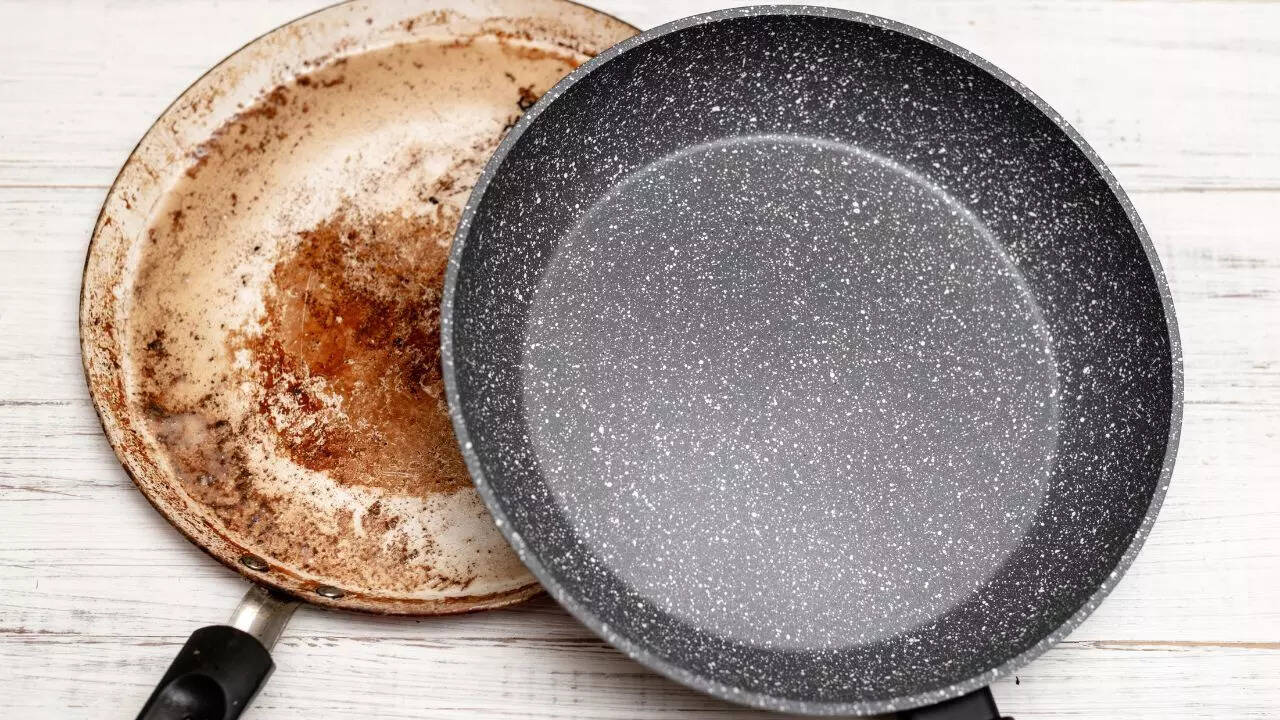 Scratched or chipped non-stick pans
