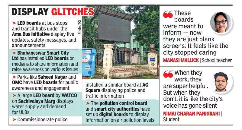 LED display boards in city defunct