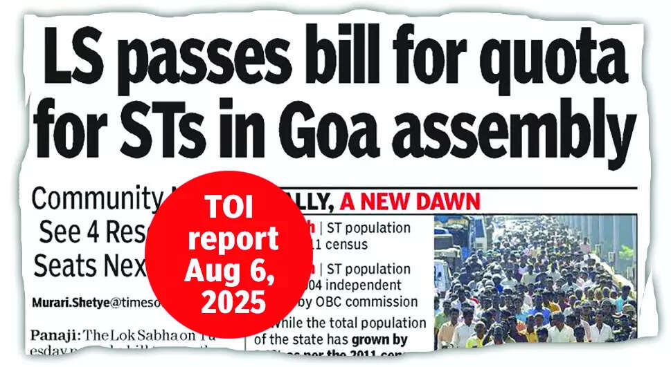 Goa won’t benefit from ST reservation in assembly until 2032, say legal experts