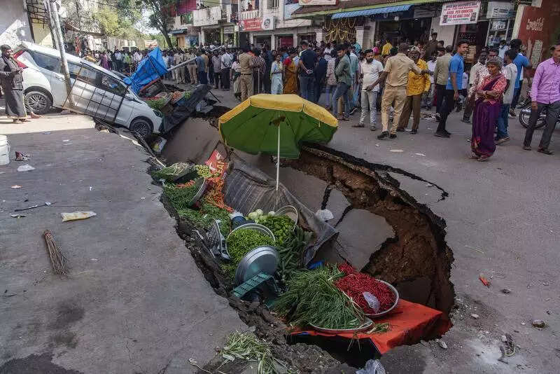 Road cave-ins: Officials blame ageing drainage system, but locals fault battered roads
