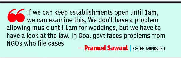 Goa govt mulls tweaking law to allow amplified music after 10pm
