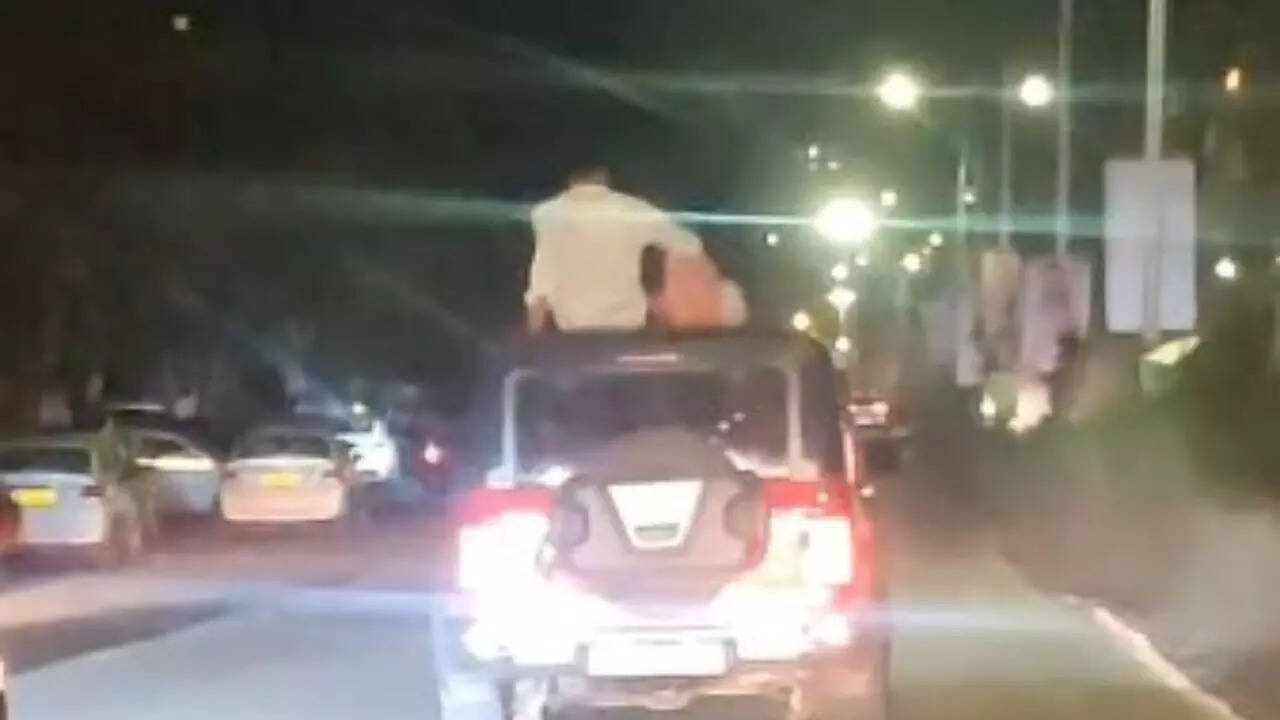 Watch: Couple perform stunts on car roof in Pune; video goes viral
