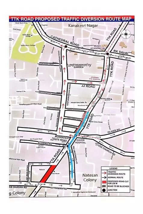Drainage repair: Alwarpet flyover turns two-lane road