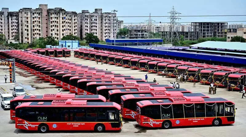City gets 55 AC e-buses; deputy CM opens Perumbakkam depot