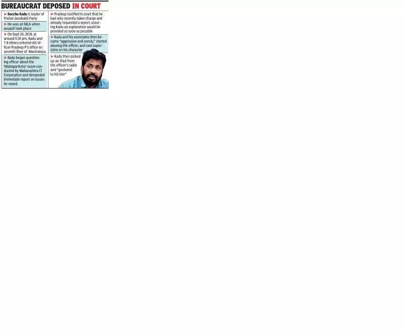 Ex-minister Kadu gets 3 months in jail for assault on IAS officer