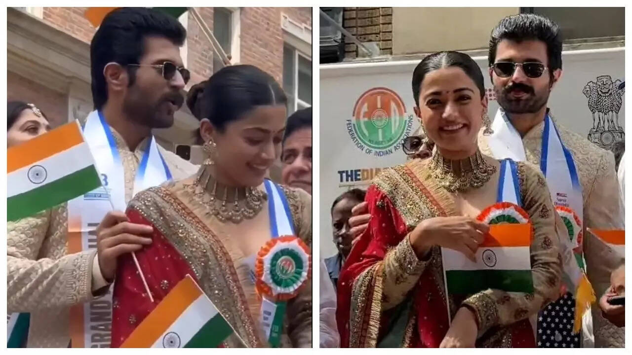 Rashmika-Vijay hold hands at India Day Parade in NYC- Watch