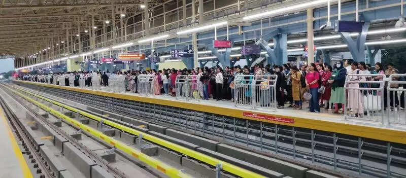 Barricades installed at RV Road interchange station in Bengaluru to manage rush