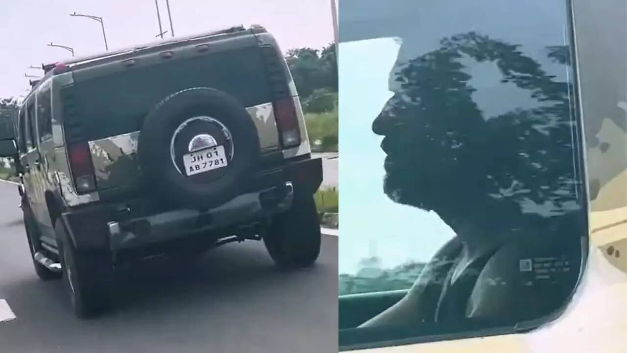 MS Dhoni spotted in army-themed Hummer! Video goes viral - Watch