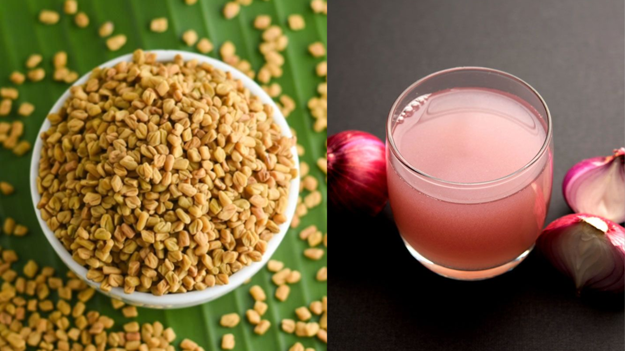 Methi and onion hair mask