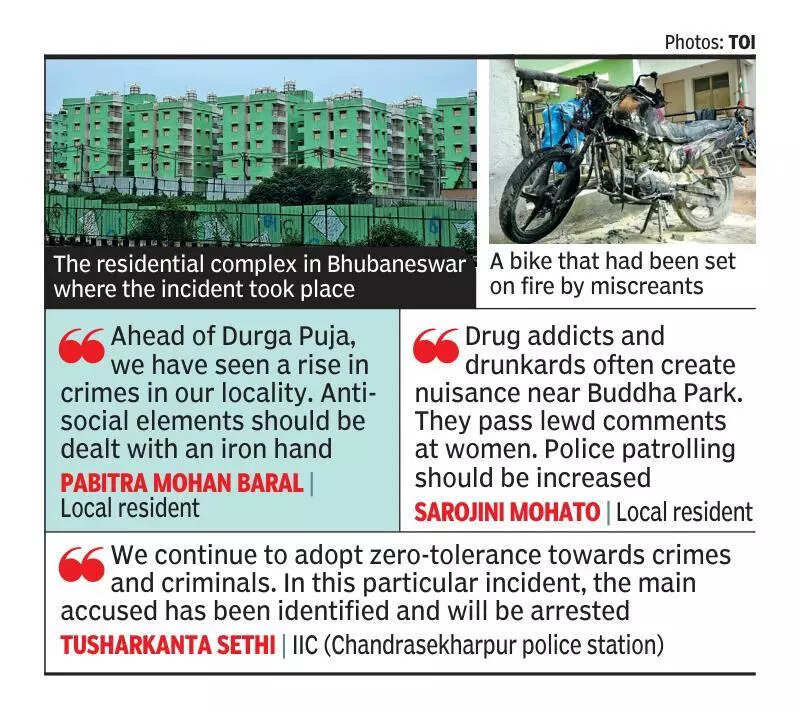 Miscreants unleash terror in city locality, torch bike