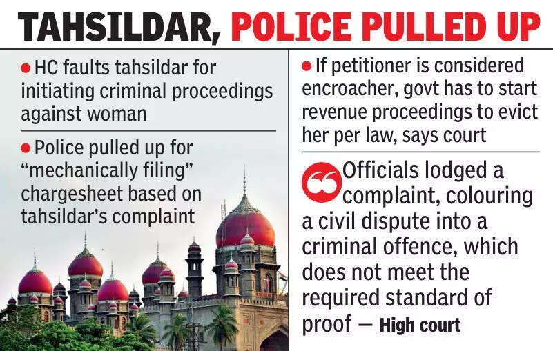 Telangana high court quashes criminal case against woman in land dispute after govt fails to prove ownership