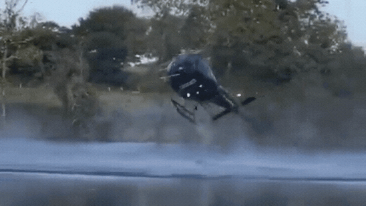 Watch: Helicopter spirals out of control, spins wildly before crashing into lake