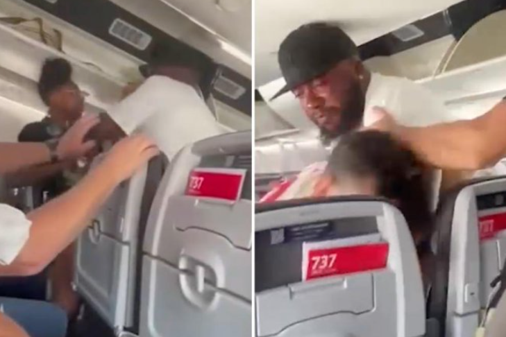 Watch: Man allegedly chokes woman on American Airlines flight before clashing with passenger