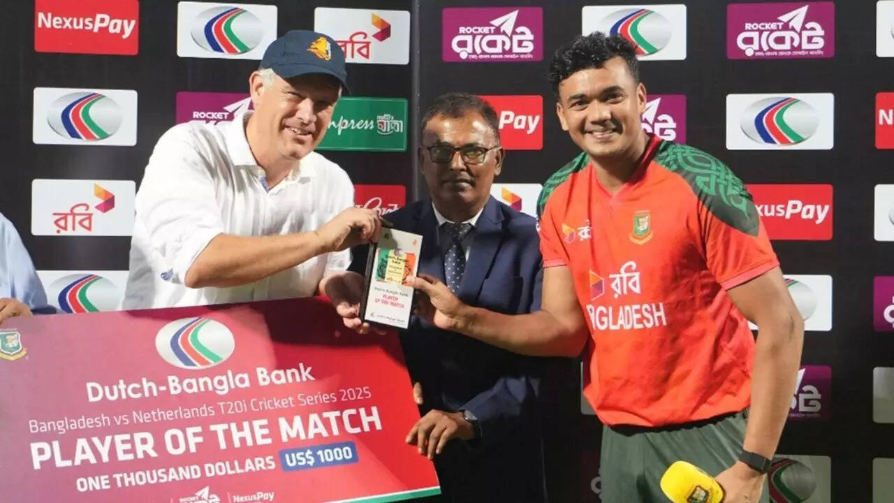 1st T20I: Taskin Ahmed's four-fer helps Bangladesh thrash Netherlands