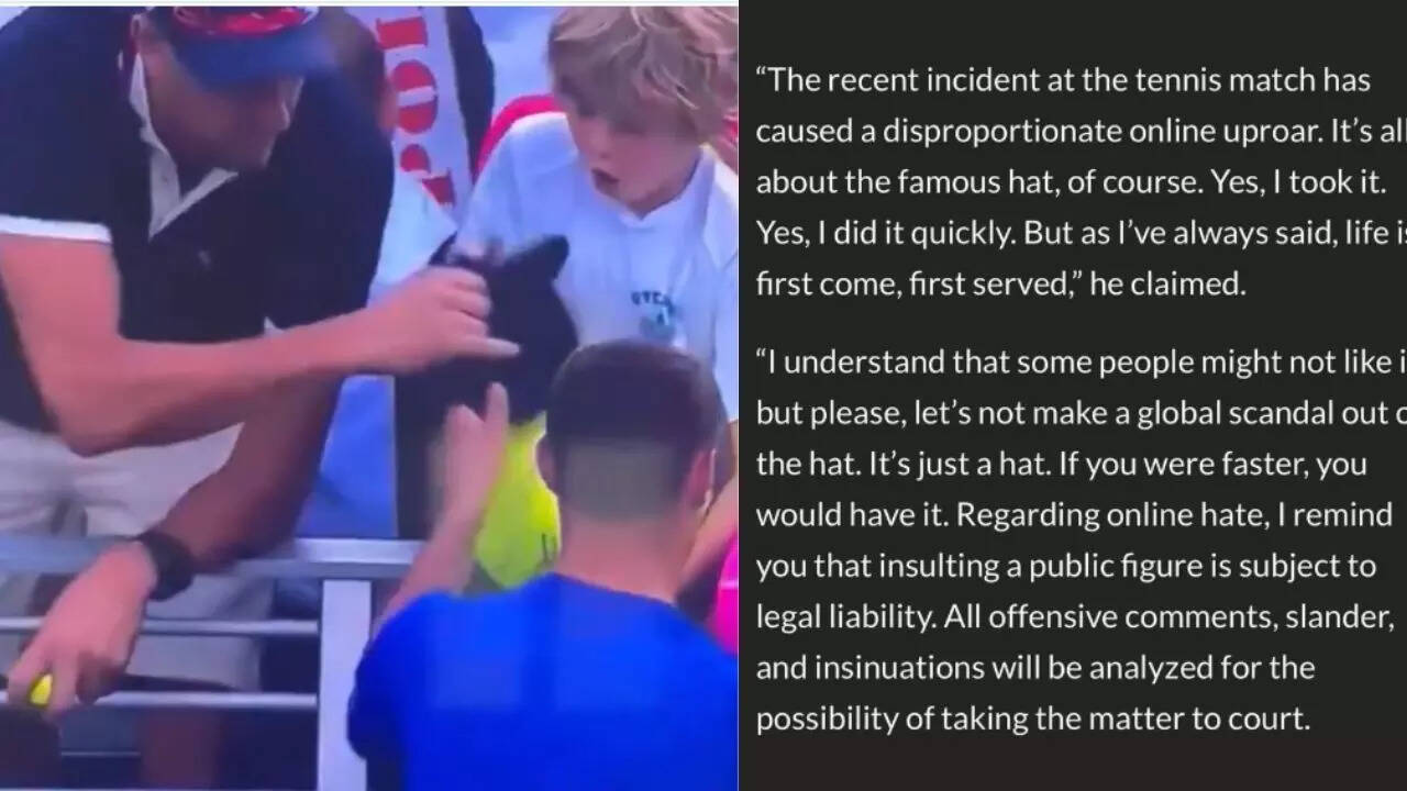 US Open: Millionaire CEO defends cap-snatch, warns legal action