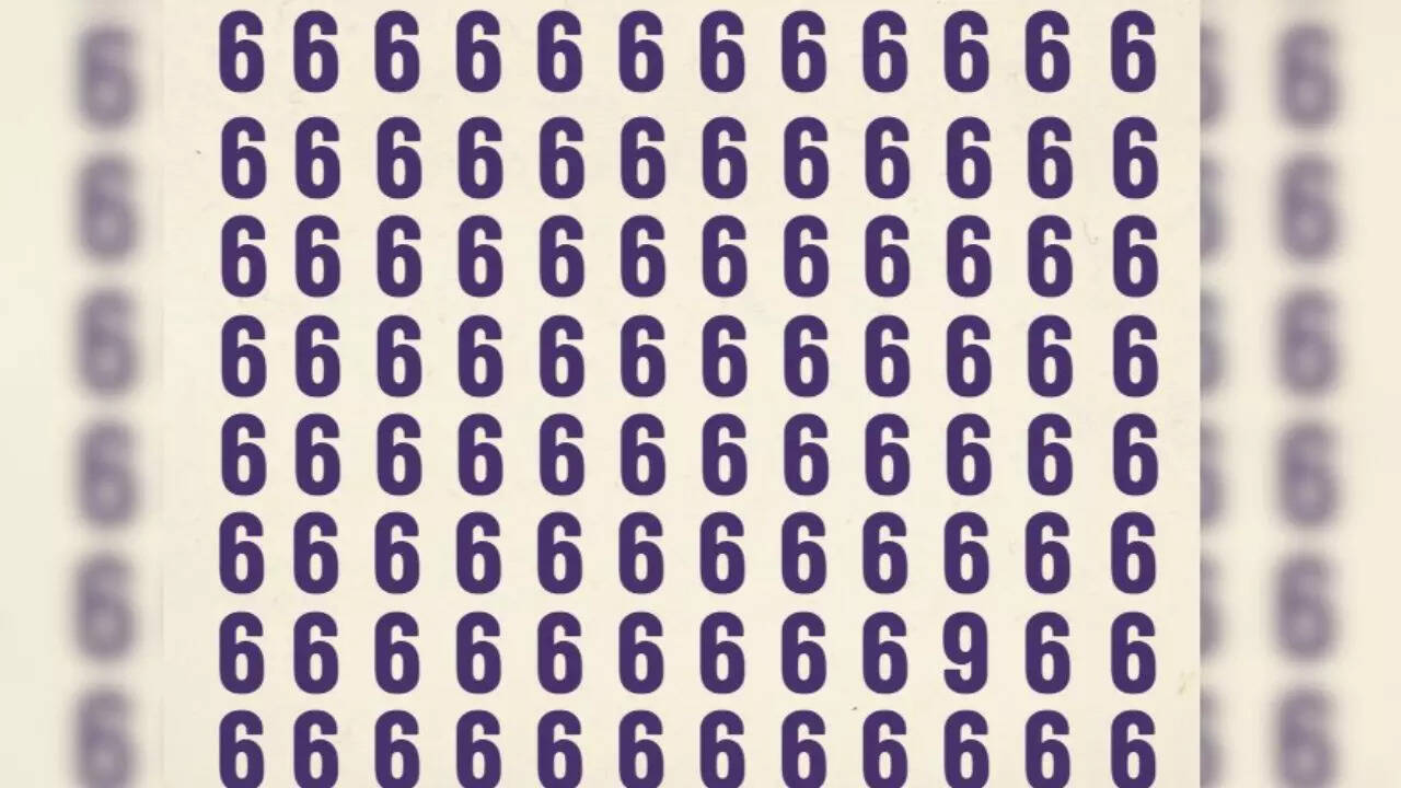 Optical Illusion: Can you spot the hidden number 9 among the sea of 6s?