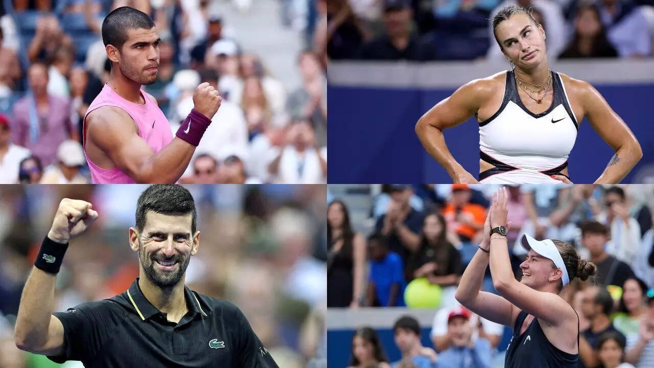 US Open: Alcaraz, Djokovic, Sabalenka, Krejcikova enter quarter-finals