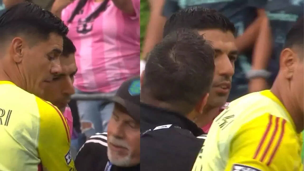 Luis Suarez spits on rival staff member, gets into brawl in Leagues Cup final - Watch