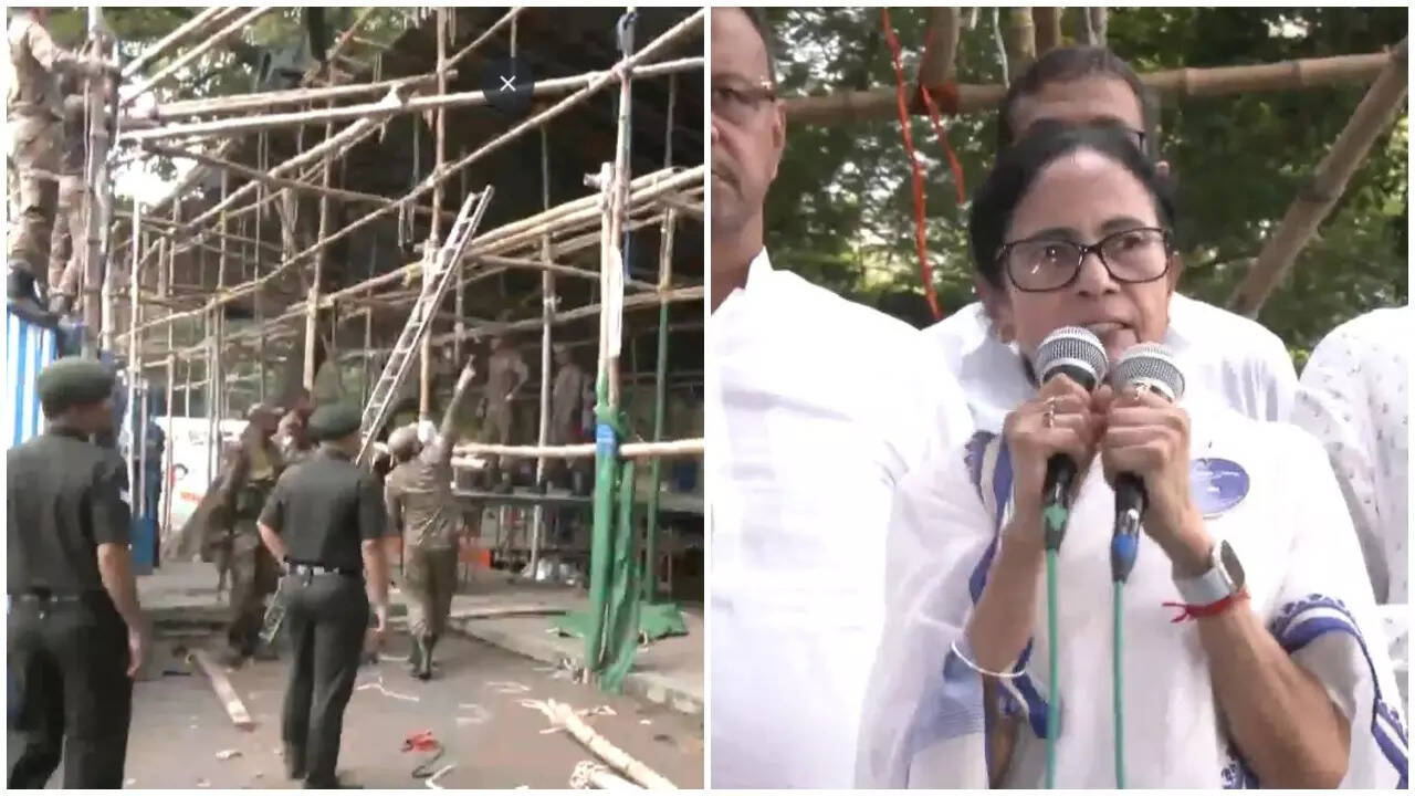 Army dismantles TMC stage: Mamata urges force to not 'play into BJP's hands'