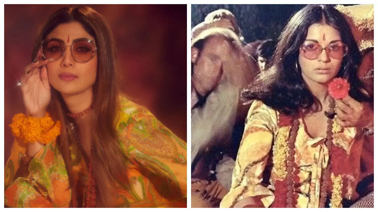 Shilpa recreates Zeenat Aman's Hare Rama Hare Krishna look