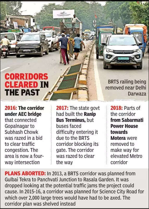 AMC to demolish BRTS corridor to ease jams