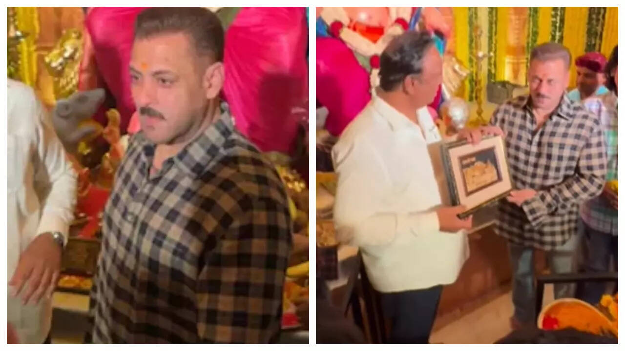 Salman seeks blessings from Ganpati at Ashish Shelar's residence