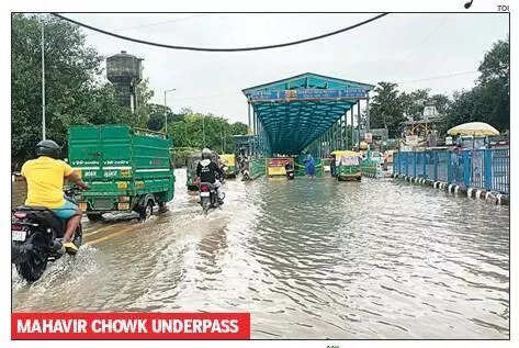 Water gushes from underpass roof, another closed as rain floods Gurgaon
