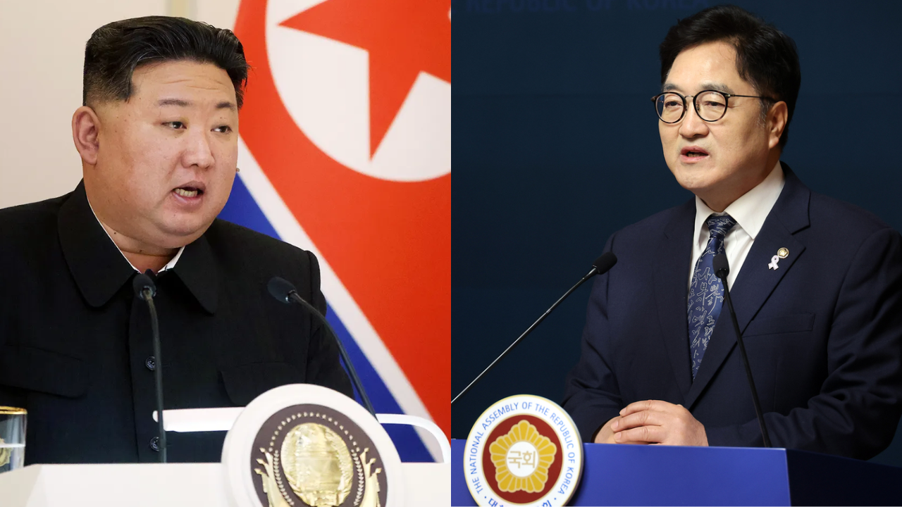 Rare meet at China military parade: Kim Jong Un, South Korea speaker shake hands
