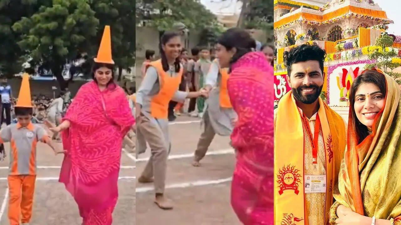 Ravindra Jadeja's wife Rivaba Jadeja plays kabaddi, tug of war with students - watch