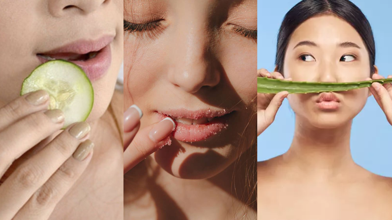 Cucmber, aloe vera, and sugar scrub on lips