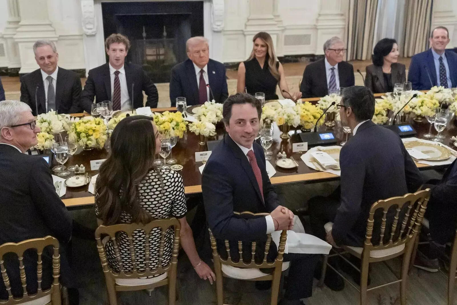 Tim Cook, Sundar Pichai and more: Trump hosts tech giants at White House dinner; Musk absent